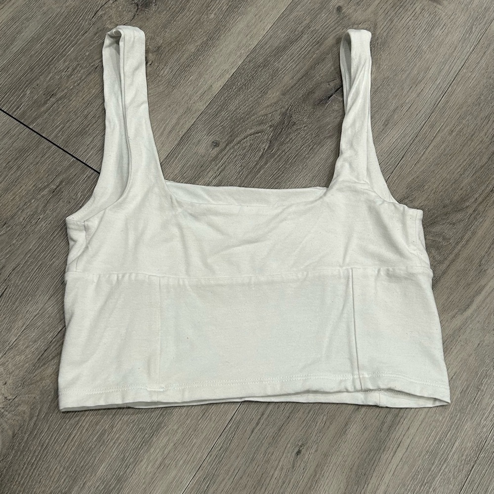 Wilfred White Ruched Crop Top - Picture 3 of 3